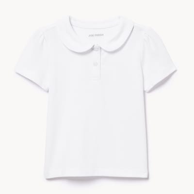 Toddler Girls' Collared Uniform T-Shirt - Bright White
