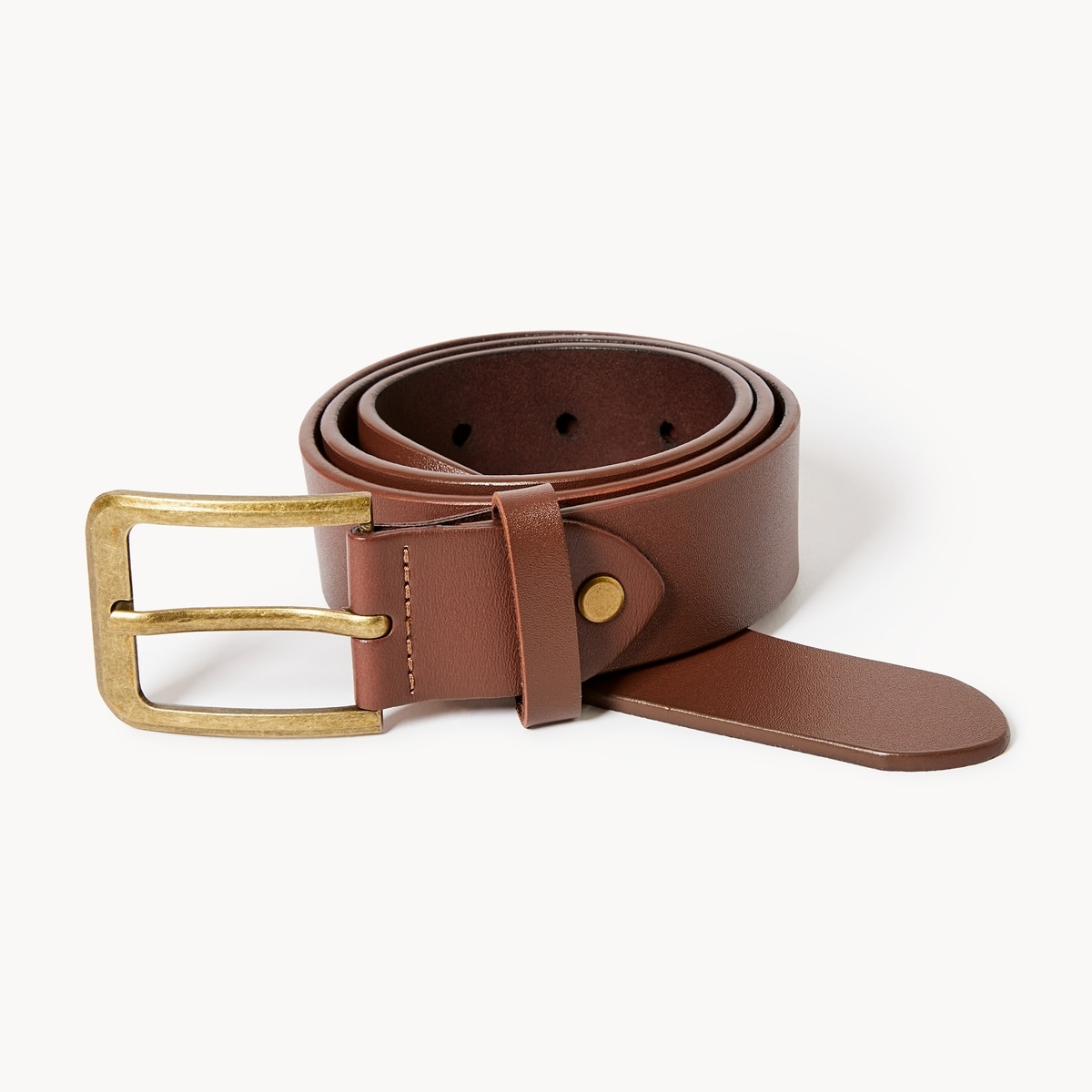 Ceinture dcontracte en cuir pour hommes - Brun
