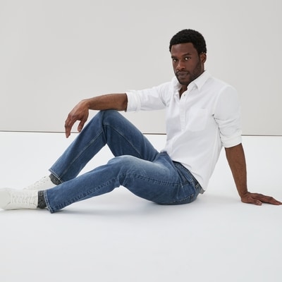 Joe Fresh Jean droit souple délavé moyen pour hommes 1 ea, 35,00 $/1ch
