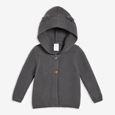 Newborn Knit Cardi - Charcoal