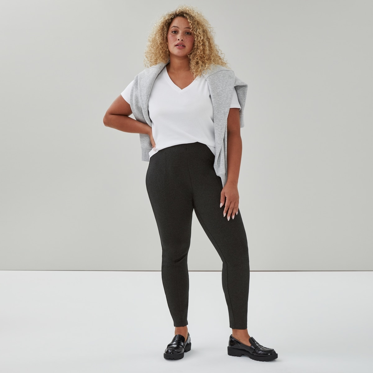 Legging en point de Rome Femmes+ - Mlange De Gris Fonc