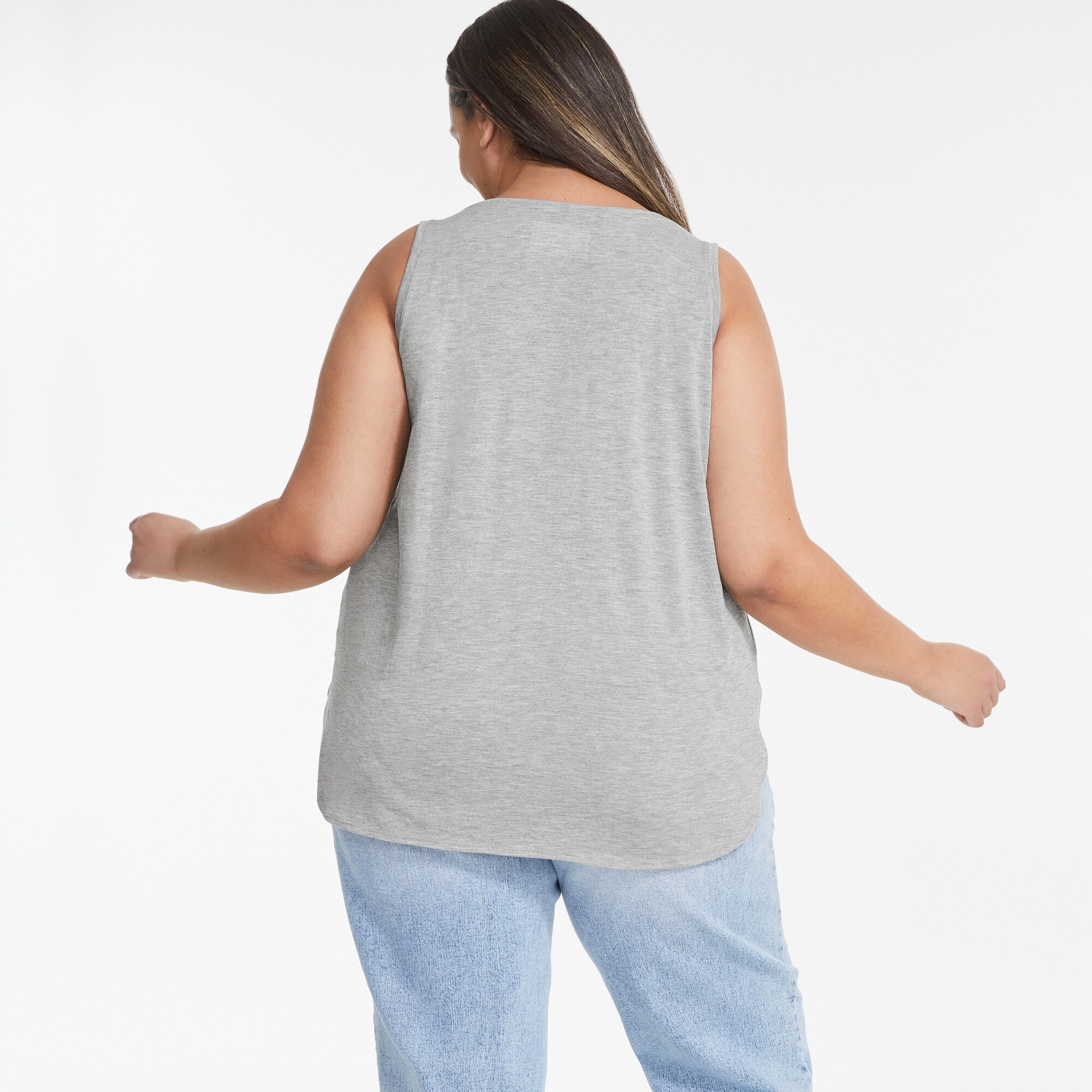 Women+ Relaxed Tank in Light Grey Mix from Joe Fresh