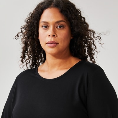 Haut décontracté à manches longues Femmes+ - Noir JF