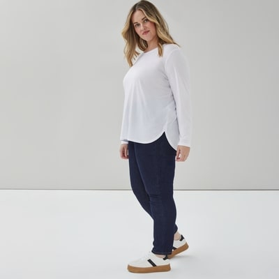 Women+ Relaxed Long Sleeve - White