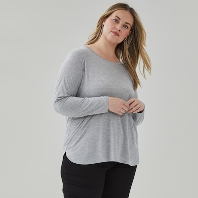 Haut décontracté à manches longues Femmes+ - Mélange De Gris Pâle