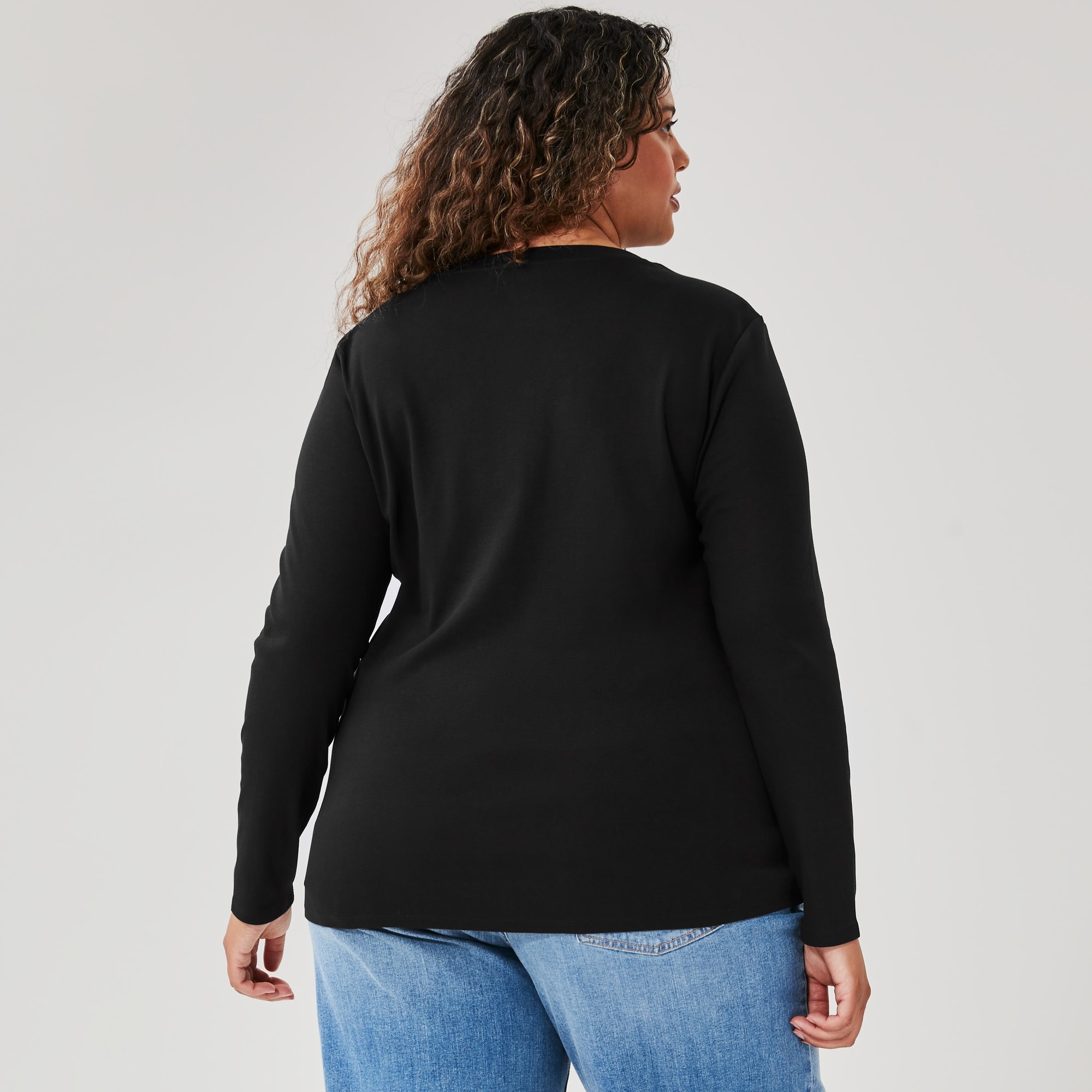 Women+ Organic Cotton Long Sleeve in JF Black from Joe Fresh
