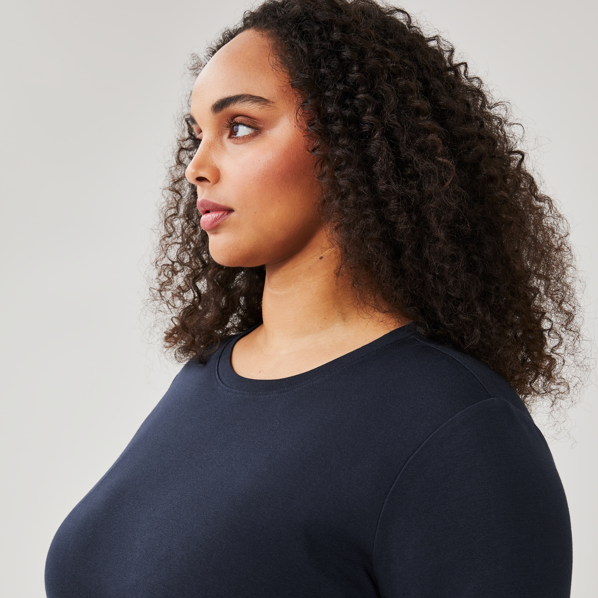 Women+ Organic Cotton Long Sleeve in JF Midnight Blue from Joe Fresh