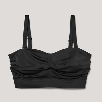 Women+ Twist-Front Swim Top - Black