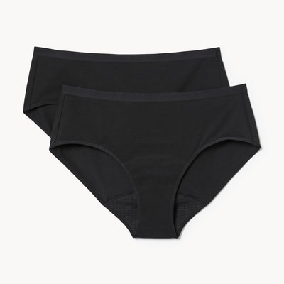 Women+ 2-Pack Medium Absorbency Underwear - Black
