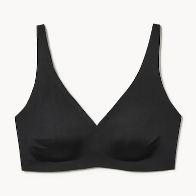 Women+ No Show V-Neck Bralette - Black