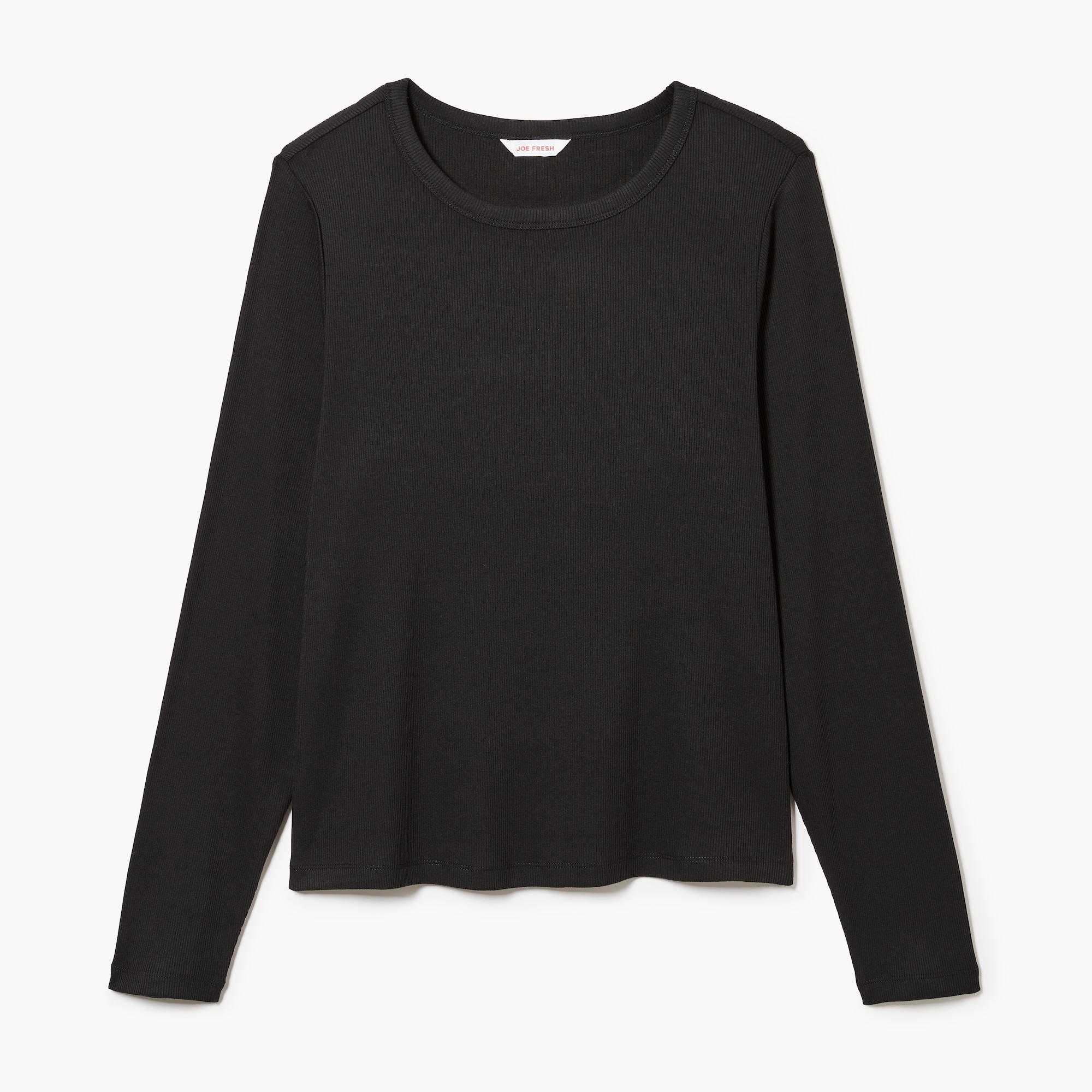 Women+ Rib Long Sleeve in JF Black from Joe Fresh