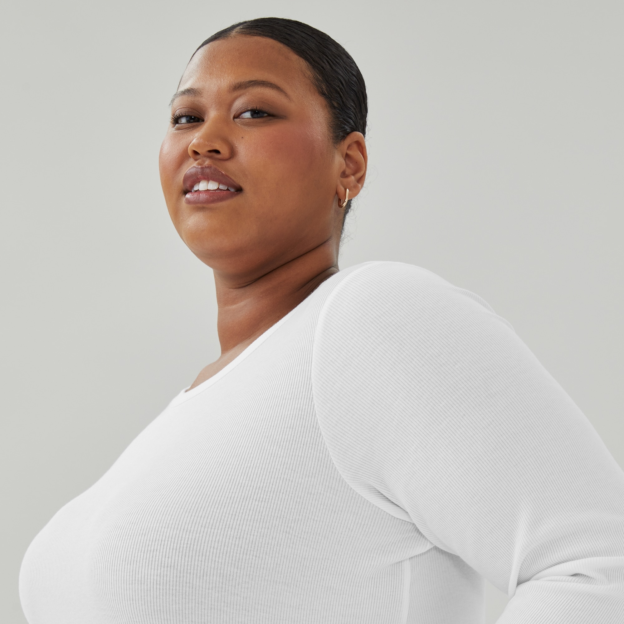 Women+ Ribbed Long Sleeve Top