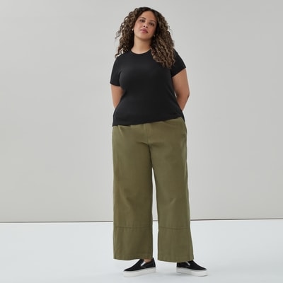 T-shirt côtelé Femmes+ - Noir JF