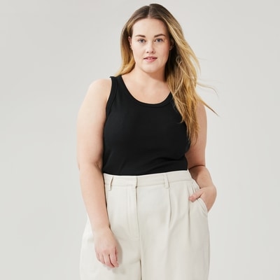Women+ Rib Tank - JF Black