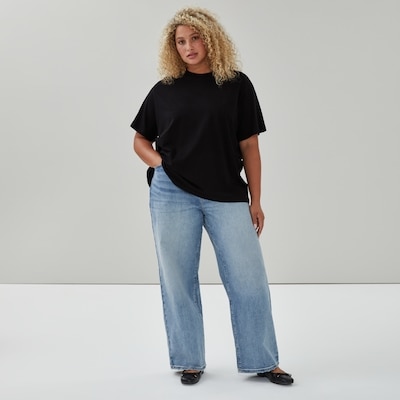 T-shirt ample de qualité supérieure Femmes+ - Noir JF
