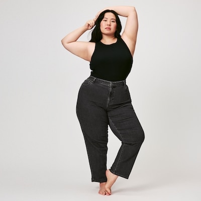 Joe Fresh Jean noir délavé à coupe décontractée Femmes+ 1 ea, 35,00 $/1ch