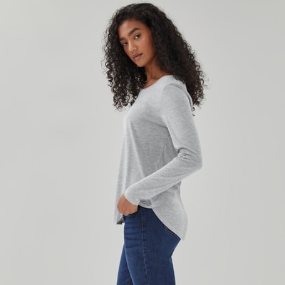 Relaxed Long Sleeve - Light Grey Mix