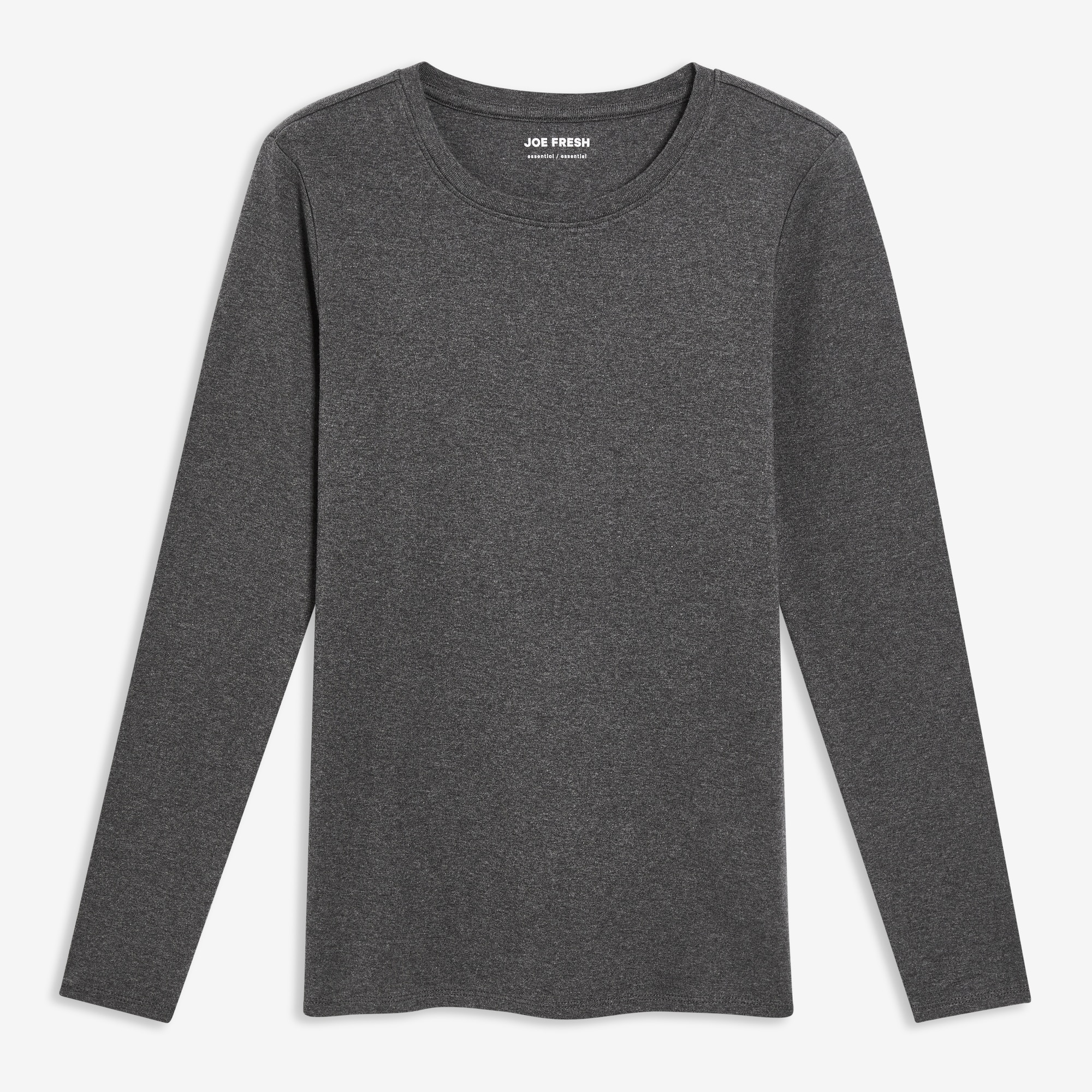 Organic Cotton Long Sleeve in Dark Charcoal Mix from Joe Fresh