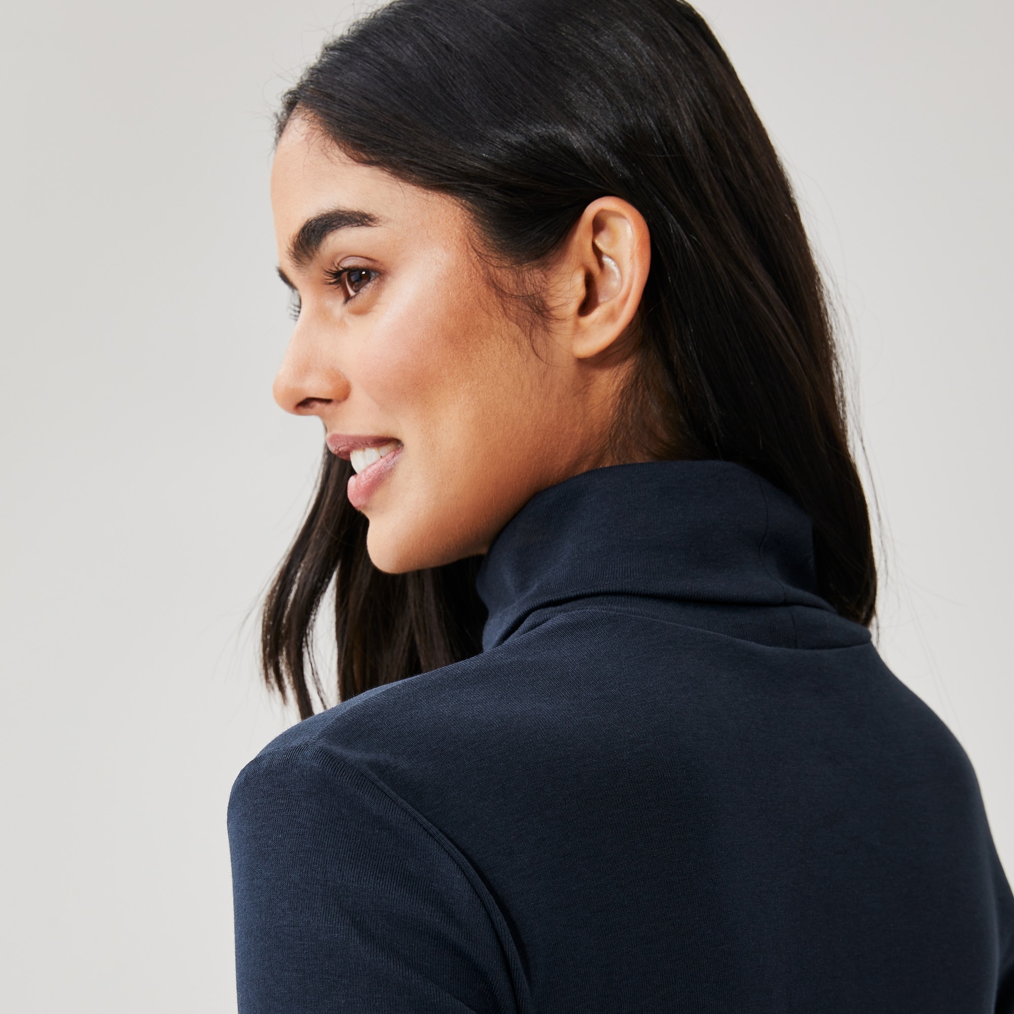 Organic Cotton Turtleneck in JF Midnight Blue from Joe Fresh