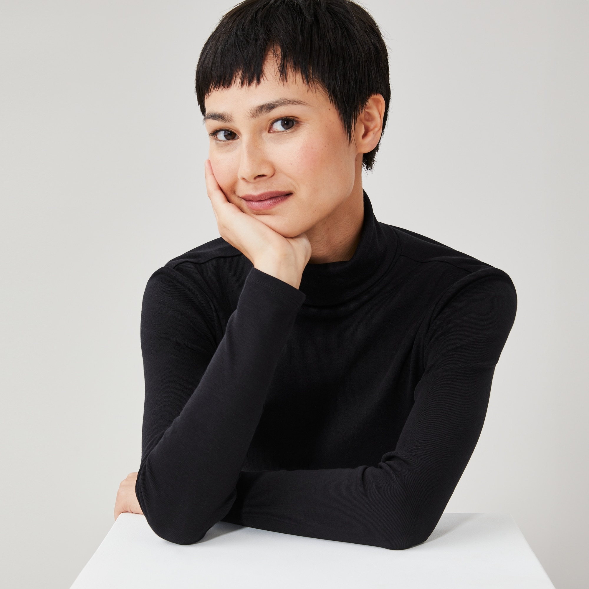 Organic Cotton Turtleneck in JF Black from Joe Fresh