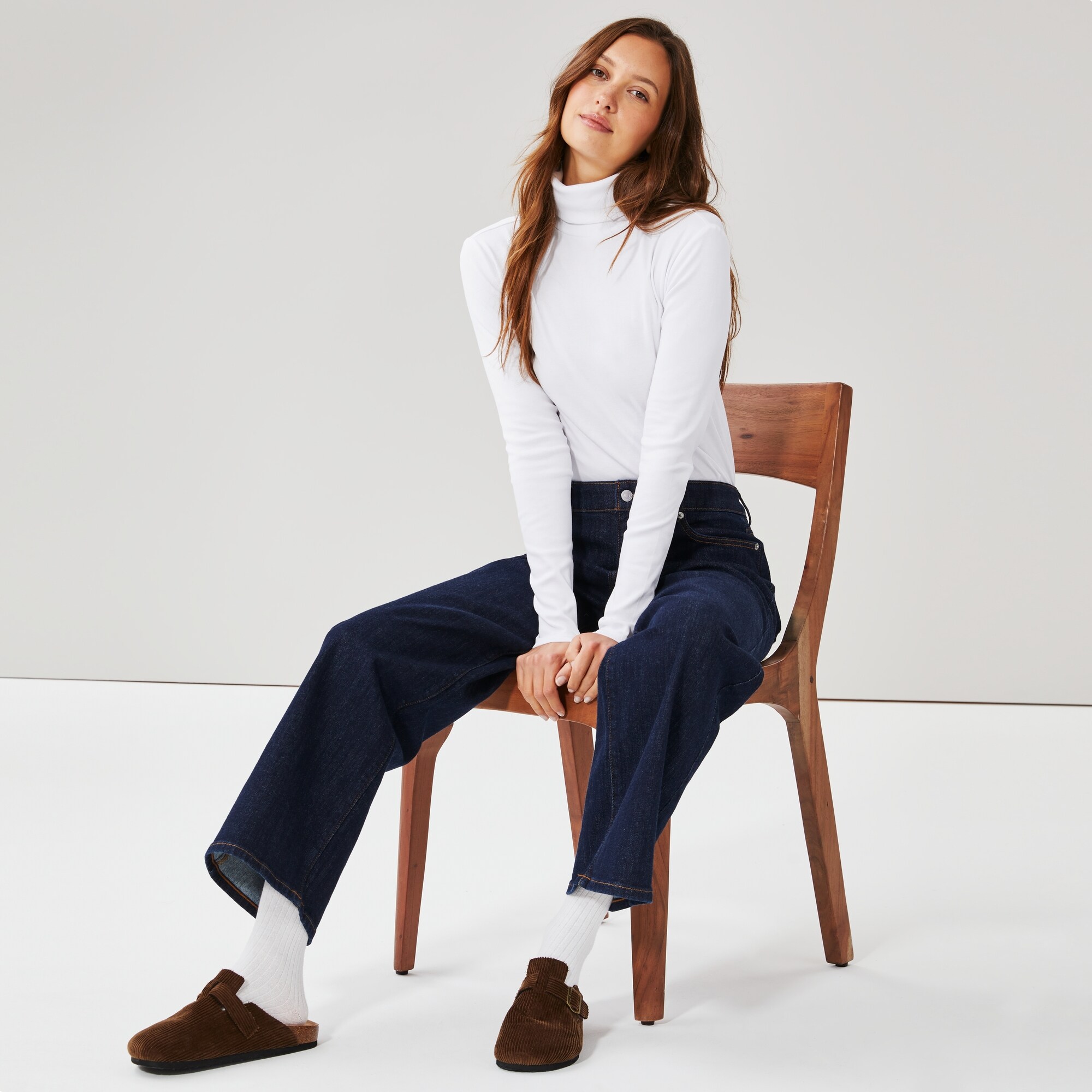 Organic Cotton Turtleneck in White from Joe Fresh