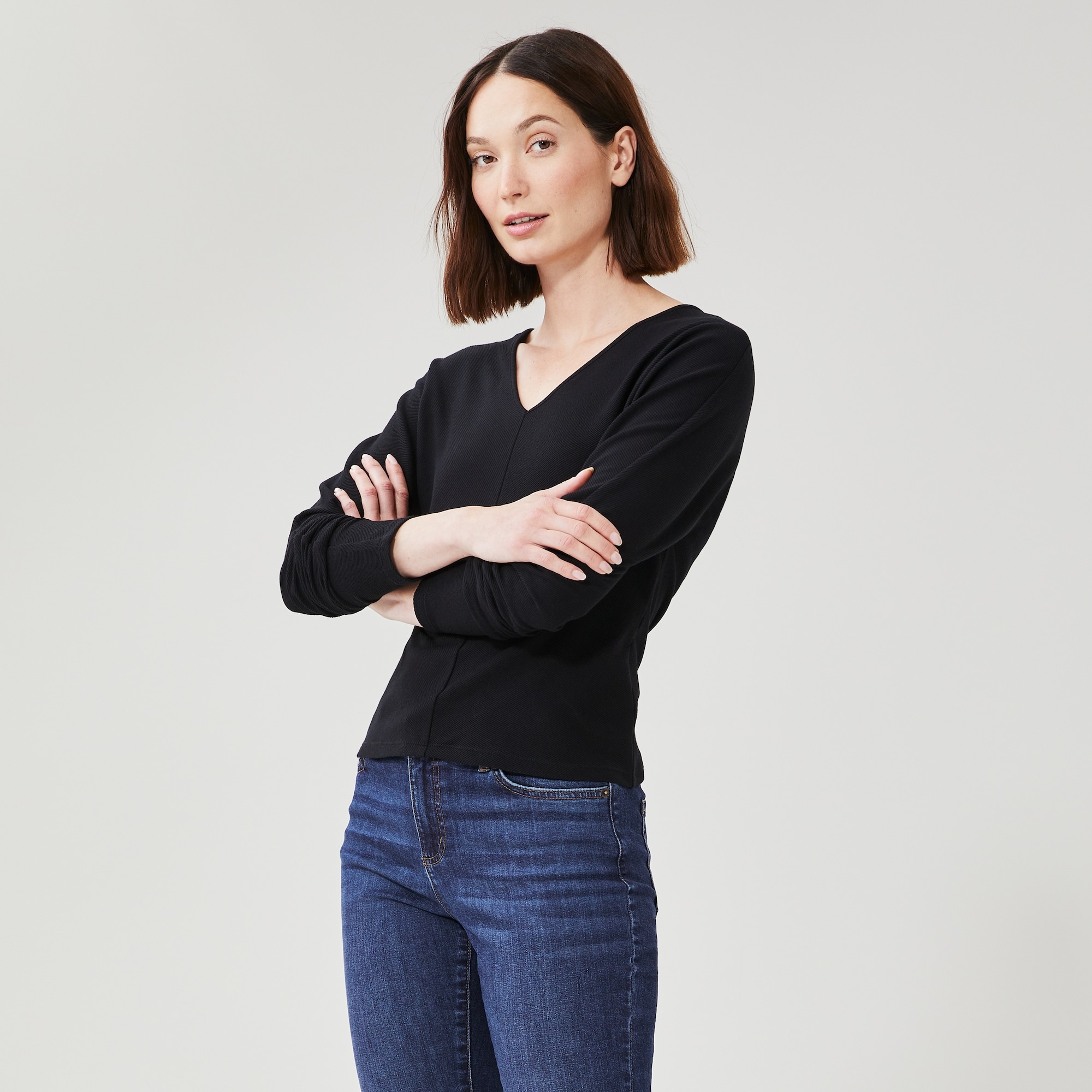 Jean très étroit long à taille mi-haute