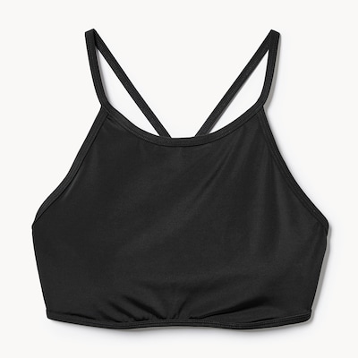 High Neck Swim Top - Black