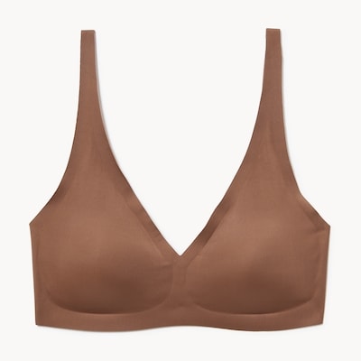 No Show V-Neck Bralette  - Umber