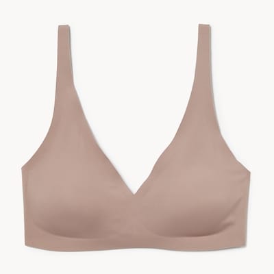 No Show V-Neck Bralette  - Stone
