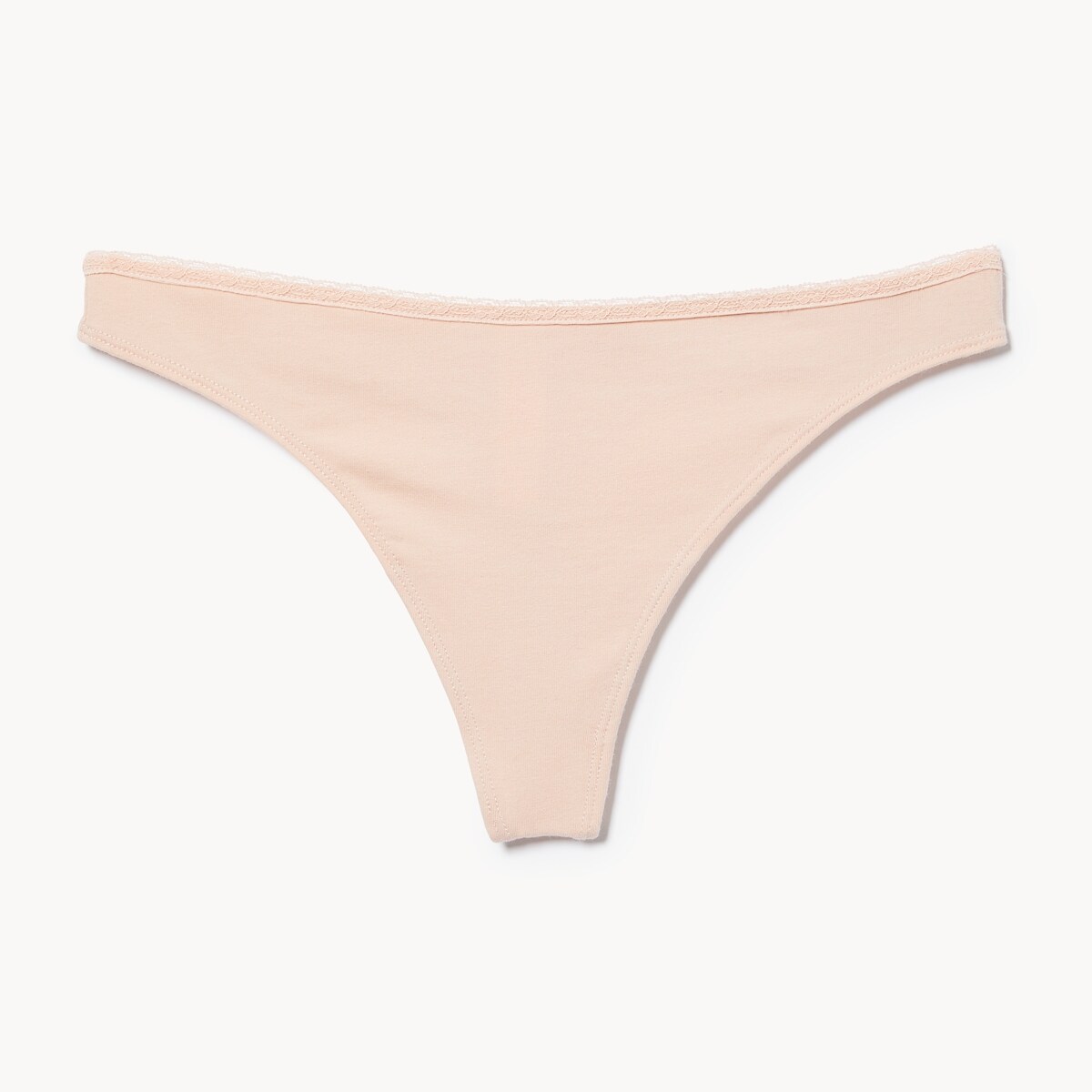 Cotton Lace Thong - Dusty Rose