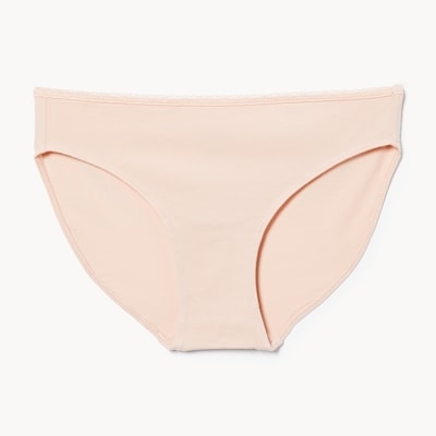 Culotte bikini en dentelle de coton - VIEUX ROSE