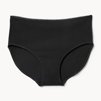 Cotton Lace Brief - Black