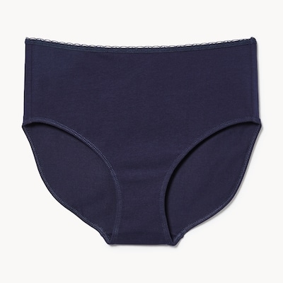 Cotton Lace Brief - Navy