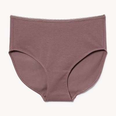 Cotton Lace Brief - Mauve