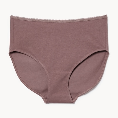 Cotton Lace Brief - Mauve