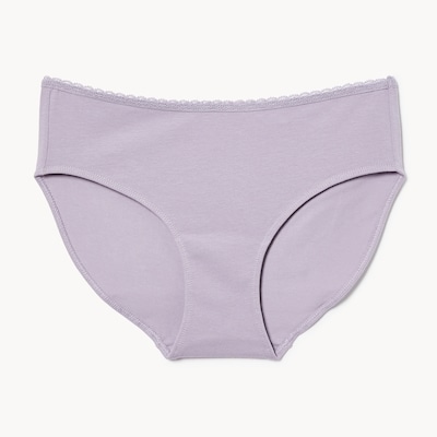 Culotte à taille basse en dentelle de coton - Lilas