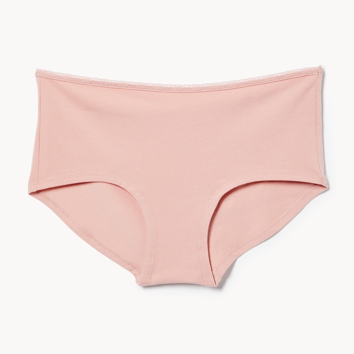 Cotton Lace Boyshort - Rose
