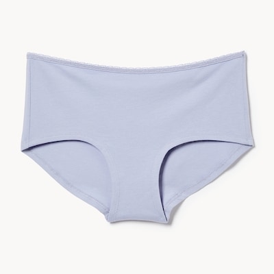 Cotton Lace Boyshort - Dusty Blue
