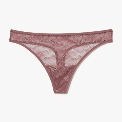 Lace Thong - Dark Taupe