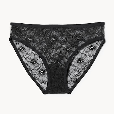 Culotte bikini en dentelle - Noir