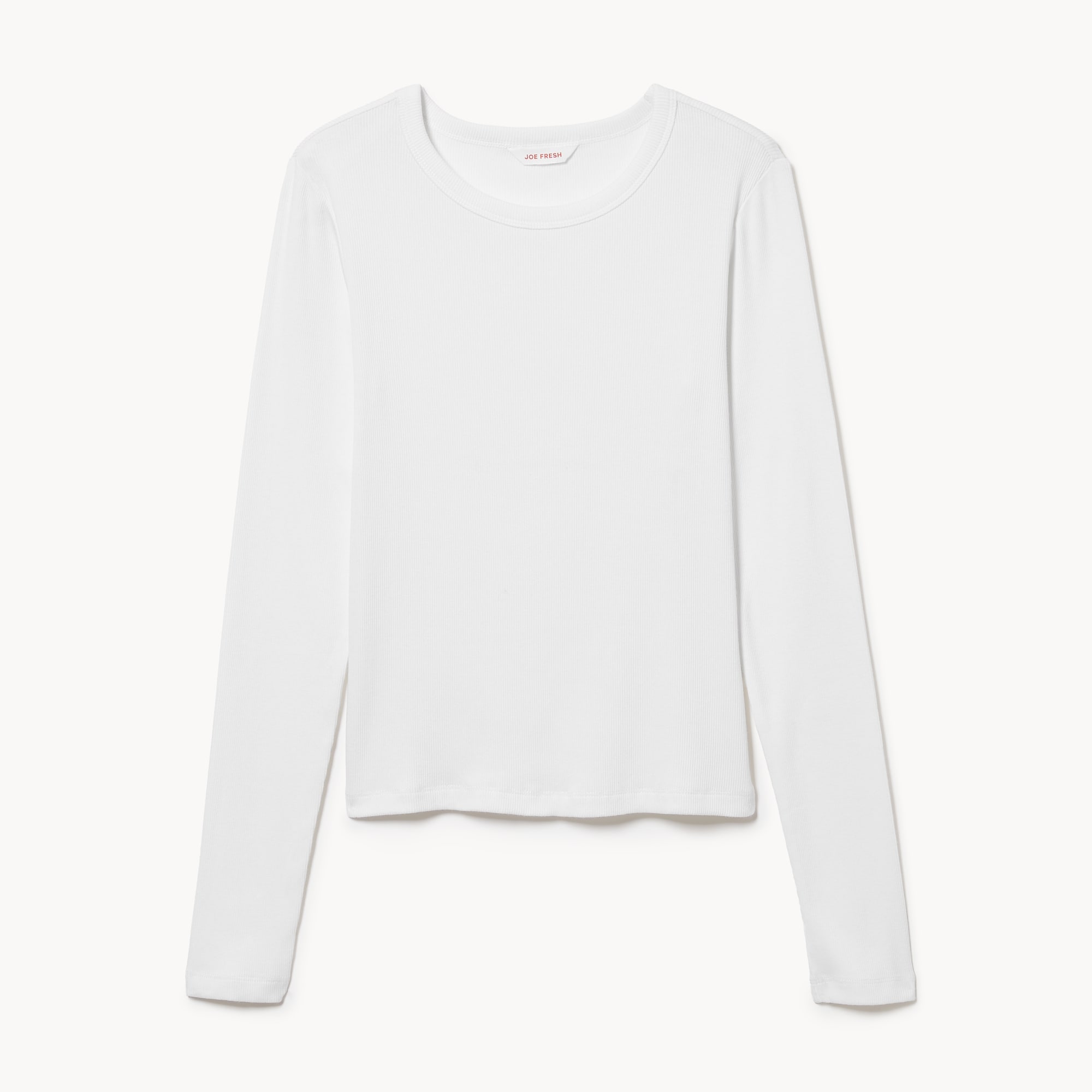 Rib Long Sleeve in Bright White from Joe Fresh