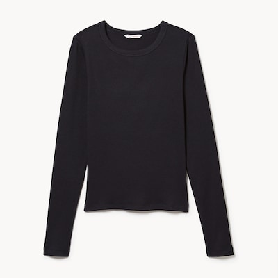 Rib Long Sleeve in JF Black from Joe Fresh