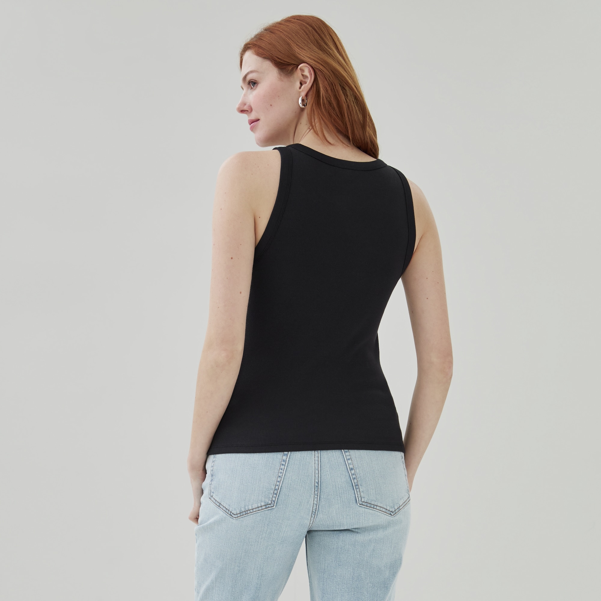 Ribbed Tank in JF Black from Joe Fresh