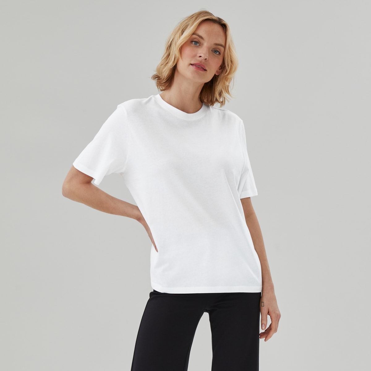 T-shirt ample de qualit suprieure - Blanc Pur