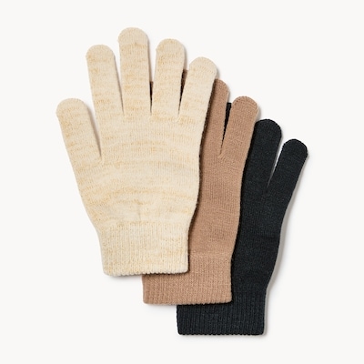 3-Pack Mini Lurex Gloves - Beige