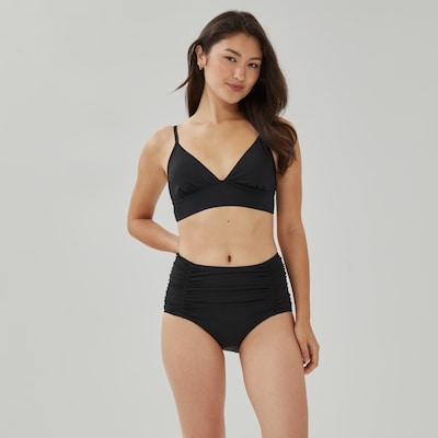 Ruched Bikini Bottom - Black
