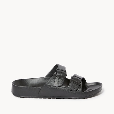Double Buckle Sandals - Black