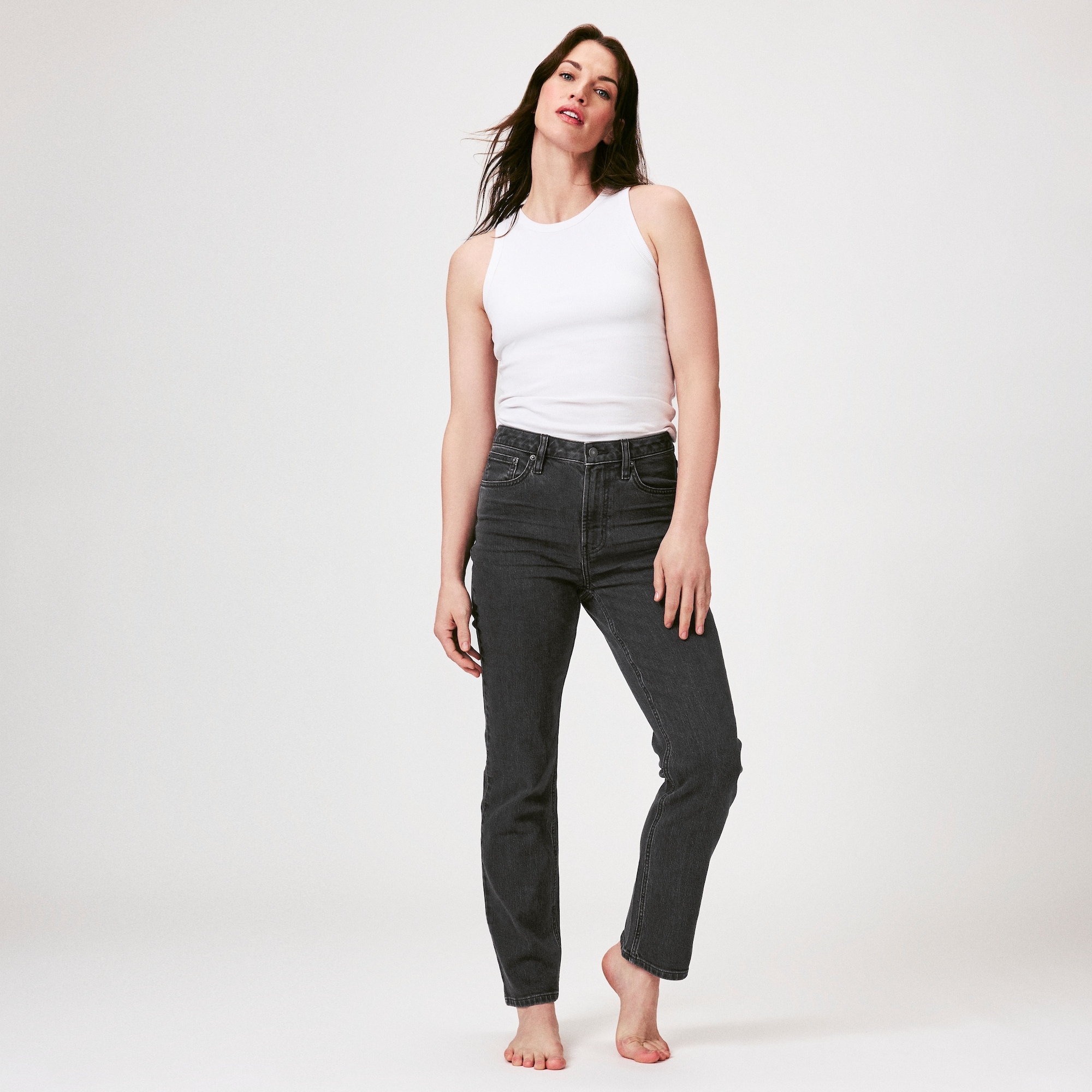 Black Wash Slim Straight Jean