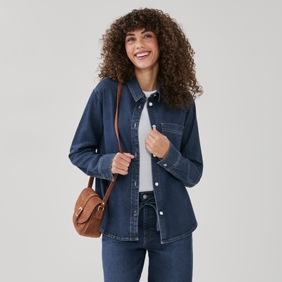 Levi Strauss Signature™ Gold Classic Denim Shirt - Dark Wash