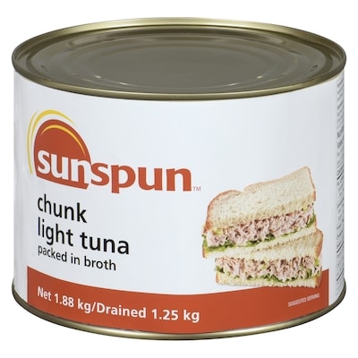 Sunspun Chunk Light Tuna Packed In Broth 1.88 kg, $0.90/100g